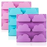 3 Stück Seifenformen für die Seifenherstellung, FineGood Silikon Wolkenform Seifenherstellung Zubehör Kuchenbackform Silikon Muffinb