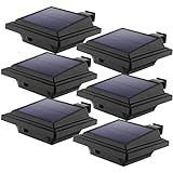 LED Solar Dachrinnenleuchte, KEENZO Solarlampen für Außen, 25LEDs Solarlicht, Auto ON/OFF, Schwarz,Warmes Weiß Licht (6er set)