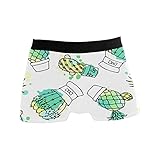 Herren Boxershorts Slips Trunks Kaktus Grünpflanzen Aquarell Taillierte Unterwäsche Stretch Atmungsaktiv 1 Stück, einfarbig, L