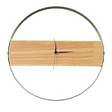 DKee Braune nordische Persönlichkeit kreativer moderner Stil Raum Schlafzimmer Wohnzimmer Beleuchtung Dekorative Holz Wandlampe LED Uhr Wandlampe 30 x 30 cm Wandlamp