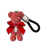 YYHMKB Schlüsselanhänger Anhänger Netz roter Bär Diamant Auto hängenden Ring Schlüsselband Männer und Frauen Tasche Ornamente Cartoon B