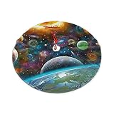 zsst Weihnachtsbaumrock, Weltraum, Universum, Galaxie, Sonnensystem, Baumröcke, Bodenabdeckung, Bodenmatte, Dekorationen für Weihnachten, Party, Urlaub, Zuhause, Garten, 76,2