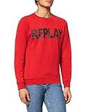 Replay Herren M3666 .000.21842 Sweatshirt, Rot (Poppy Red 555), XS