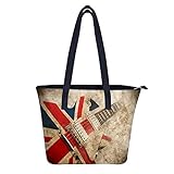 KUKUKA Tragetasche Gitarre Mit Britischer Flagge Umhängetaschen Aus Leder Für D
