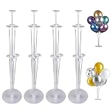4 Pcs LuftballonsStänder, Transparenter Balloon Stand,Ballon Stick Halter,Luftballons Ständer Halter,Ballon StickHalter,Balloon Stand kit,Luftballons Halter Zubehö