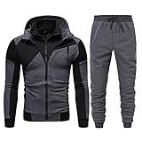 Asija Herren Trainingsanzug Jogginganzug für Männer Langarm Sportanzug Freizeitanzug Set Jogginghose Sweatshirt Hoodie Hose für Gym Fitness Sportbekleidung Trainingsjacke Sportjacke Track