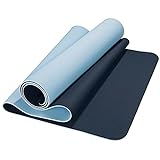 CelinaSun Fitnessmatte 183 x 61 cm blau hellblau TPE Sport Matte rutschfest Yoga Pilates Fitness mit Trageb