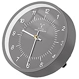 Boblen Einfache kleine Wanduhr, Home Schreibtisch Schlafzimmer Quarzmetall Non-Ticking Tischuhr, 7-Zoll-Batteriebetriebene Silent-Dekoruhr (Color : Light Gray, Größe : 7in)