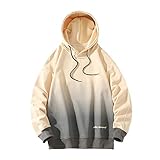 Herren-Shirts, modisch, mit Farbverlauf, lässig, langärmelig, Patchwork-Oberteil, Größe S-XXXXXXXL, Beige #S, XXL