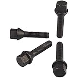 Haskyy 10 Radschrauben M12x1,5x30mm Radbolzen SCHWARZ Kegelbund Kegel 60°