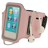 igadgitz U2044 Pink Rosa Reflektierende Anti-Rutsch Neopren Sports Armband Oberarmtasche Kompatibel mit Apple iPod Nano 7. Generation 16GB 7G