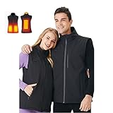 Beheizte Weste Jacke für Männer Frauen, USB Elektrische Körperwärmer, mit Einstellbarer Temperatursteuerung Heizung Wärmejacke für Frauen Männer Winter Outdoor-Aktiv Black-S
