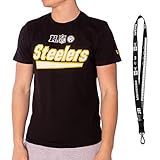 New Era NFL Shirts - Football Team Shirt - alle Teams inkl. New Era Schlüsselanhänger (Steelers - Black, M)