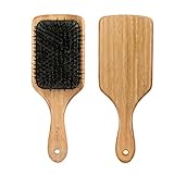 Antistatische Wildschweinborsten Paddle Haarbürste, FaSop. Professionelle Bambus Stylingbürste zur Haarentwirrung und Detangling, geeignet für dickes und langes, glattes und lockiges H