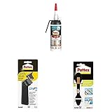 Pattex Universal Silikon Spender, vielseitig einsetzbare Dichtmasse 1x100ml, Pattex Fugenhai 1er Pack mit Ersatzklinge & Pattex Glätt-Cutter 1er Pack