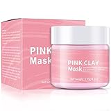 Gesichtsmaske mit 100% Rosa Tonerde - Mitesser Maske und gegen Akne | Tiefenporenreinigung | Reinigende Schlammmaske | Gesichtsmasken Beauty(120g)