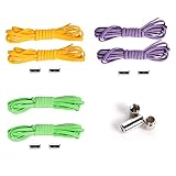 FORMIZON Elastische Schnürsenkel, 3 Paar Flache Schnürsenkel mit Metallkapseln ohne Binden, Reißfeste Schuhbänder mit Schnellverschluss, Ersatz Shoelaces aus Polyester für alle S