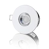 lambado® Premium LED Spots IP65 Flach für Badezimmer in Weiss - Moderne Deckenstrahler/Einbaustrahler für Außen inkl. 230V 5W Strahler warmweiß dimmbar - Hell & Sp