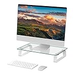 AKALAMA Glas-Monitorständer Riser, Computer-Monitorerhöhung, platzsparend, gehärtetes Glas für Flachbildschirm LCD LED TV, Laptop/Notebook/Xbox One, k