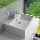 Waschbecken Einbauwaschbecken Keramik Eckig Waschtisch Becken mit Überlauf WS64 Keramik BxTxH: 52x41x16