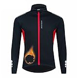 xiaoji Fahrradjacke Herren Winter,Winter Jacke Herren,Hoher Kragen, Winddicht Und Warm,Gespleißtes Gewebe Unter Den Armen, Trocken Und Atmungsaktiv,Geeignet Zum Laufen Usw. black,2XL