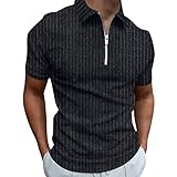 Innerternet Elegant Hemden Herren Sommer T-Shirt Casual Sommer-Hemd Klassisch Kurzarmshirt Slim Fit Golf T-Shirt Kurzarm Sleeve Oberteile Strick Sportshirt Fashion B