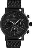 Oozoo Herrenuhr Chrono Look mit Milanaiseband 45 MM Schwarz/Schwarz C10704