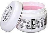 50 ml LED/UV-Fiberglas Gel dickviskose milchig rosa 1 Phasengel, Aufbaug