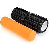 Faszienrolle Wirbelsäule 2 in 1 Foam Roller mit Weich Schaumstoffrollen Massageroller zur Triggerpunkt-Massage in Rücken, Nacken, Beine beim Faszientraining mit der Gymnastikrolle für Männer F