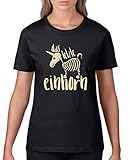 Comedy Shirts - Das letzte Einhorn 2 - Damen T-Shirt - Schwarz/Beige Gr. L