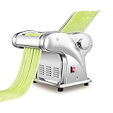sujinxiu 220 V elektrische Nudelmaschine, automatische handelsübliche Edelstahl-Teigmaschine, 6 Arten der Dickeneinstellung Elektrische N