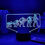 SONGWEOK Acryl 3d LED-Licht Gamepad Evolution Animation Charakter Game Controller Leuchttisch Urlaubsbeleuchtung Kinder Nachtlicht Beleuchtung