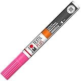 Marabu 01180003033 - Textil Painter plus, rosa 033, Strichstärke ca. 3 mm, Stoffmalstift für helle und dunkle Stoffe, auf Wasserbasis, weicher Griff, nach Fixierung waschbeständig bis 40°C