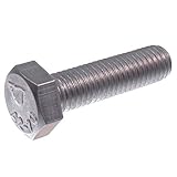 SECCARO Sechskantschraube M8 x 30 mm, Edelstahl V2A VA A2, DIN 933 / ISO 4017, Außensechskant, 20 Stück