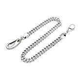NICERIO Hosen Kette Silber Brieftasche Kette Tasche Kette Gürtel Ketten Jeansketten mit Beidseitigen Verschlüssen für Jungen Männer 60-80C