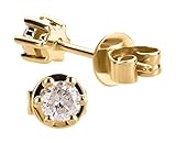 Ardeo Aurum Damen Ohrringe-Ohrstecker aus 585 Gold Gelbgold mit 0,25 ct Diamant Brillant S