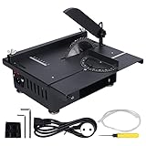 Mini-Tischkreissäge, 40 MM Dicke Holz Metall Kappsäge 1200 W 10000 U/Min 0-90 ° Einstellbar Multifunktions-Tischkreissägen Zum Schneiden, Polieren(EU)