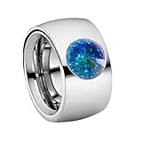 Heideman Ring Damen Coma 14 aus Edelstahl Silber farbend poliert Damenring für Frauen mit Stein Kristall Aurore boreale Opal im Fantasie Edelsteinschliff 10