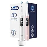 Oral-B IO 9 Duo Elektrische Zahnbürsten, wiederaufladbar, Set mit 2 schwarzen und rosa Quarz-Zahnbürsten, mit revolutionärer magnetischer Technologie, Farbdisplay, 1 Bürste, 1 Reise-Ladeg