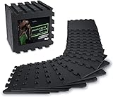 AthleticPro Bodenschutzmatte Fitness [31x31cm] - 18 extra dicke Bodenmatten [20% mehr Schutz] - Rutschfeste Schutzmatten für Fitnessraum&Fitnessg