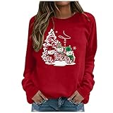 Weihnachten brautkleid mit ärmel floriday Damenbekleidung Shirt Damen Langarm Damen Strickpullover Oversize Pullover Oberteile Damen jojolikes Damen Sweatshirt Bluse Tunika Damen Cord Hemd D