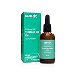 Vitamin D3 K2 Tropfen liposomal | Zucker und Gluten frei | 60 ml Flasche | Vegan | GMO-frei | MADE IN EU | Sundt Supp