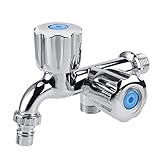 Wasserhahn, ABS-Waschmaschine, Kaltwasserhahn, Waschbecken, Waschbeckenhahn mit doppeltem Auslauf und Griff G1 / 2 für Badewanne Gartenbad(Shutter Handle G1/2)