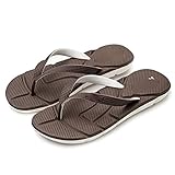 Dabeigouztuoxn Hausschuhe Herren Hausschuhe Männer Alternativer Flops Große Talgen Folien Männer rutschfeste Strand Indoor Hausschuhe Männer (Color : Brown C7033, Shoe Size : 41)