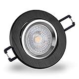 Mextronic Einbauleuchten dimmbar Lochmaß 68mm LED Einbaustrahler 230V dimmbar 5,5 16302-5 0 Ø68 IP20 Alu Silber  + Schwarz gebü