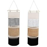 Hängende Tasche Wand, 2 Stücke Hängender Organizer, Tür Organizer Aufbewahrung, mit 3 Taschen, für Store Fernbedienung, Brille, Schmuck, Socken, Ladegerät, Schlüssel(19 * 58.5cm/7.5 * 23in)