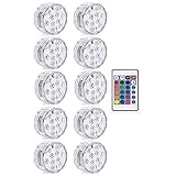 zenglingliang Poolbeleuchtung LED Fernbedienung RGB Tauchlicht Batteriebetrieben Unterwasser Nachtlicht Outdoor Vase Bowl Garten Weihnachtsfeier Dekoration Unterwasser L