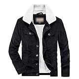 WJANYHN Men's Casual Corduroy Plus Fleece Jacket Men's Stand-Up Collar Atmosphere Casual Men's Warm Jacket Jack