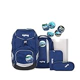 ergonomischer Schulrucksack, Set 6-teilig, 20 Liter, 1.100 g - BlauchlichtBär - B