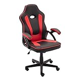 Play haha.Gaming Stuhl Büro Stuhl Drehstuhl Computer Stuhl Ergonomie Konferenz Stuhl Arbeits Stuhl Lordosenstütze PU-Leder Verstellbarer Arbeitsstuhl Gaslift ist SGS-geprüft(Rot)